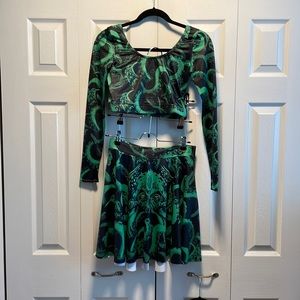 Blackmilk Cthulhu 2-Piece Skater Crop Set